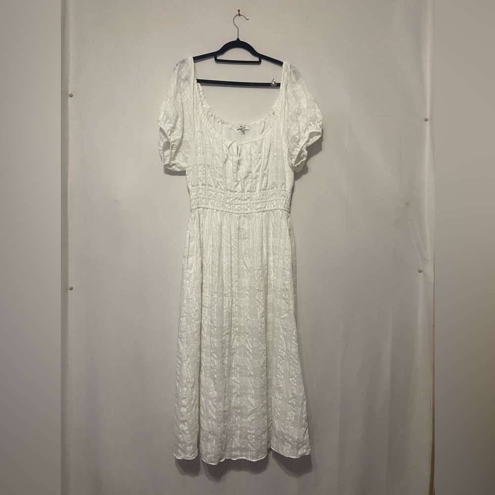Madewell White Eyelet Midi Dress